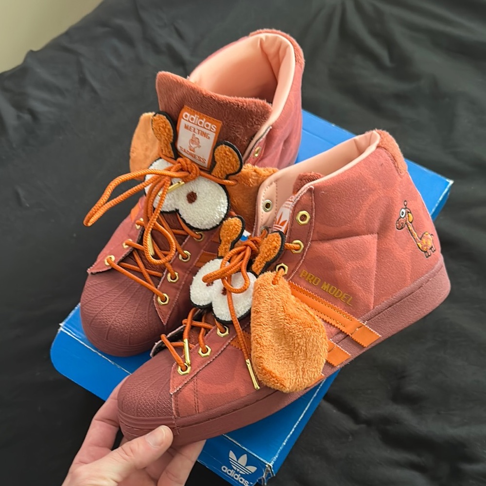 RARE Melting Sadness x Adidas Pro Model High-Top Sneakers & socks.  size 10